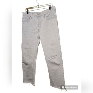 501 Levi's button-up light wash 100% cotton boyfriend cut oversized 32
